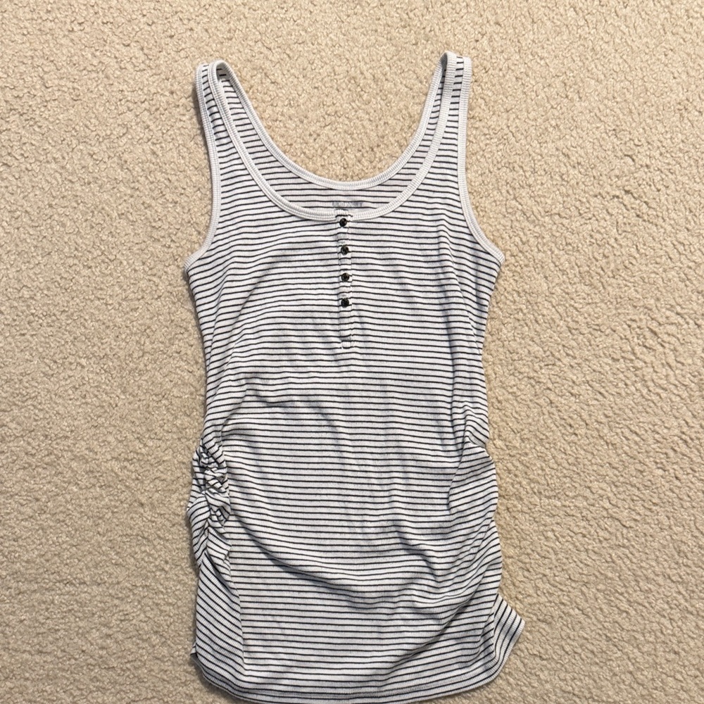 Old Navy Black and White Striped Tank Top-Maternity